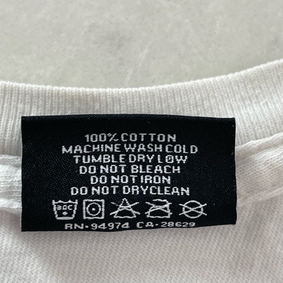 Y2K STUSSY White Tee with Olive & Black Camo Logo, Size Medium - Picture 5 of 10